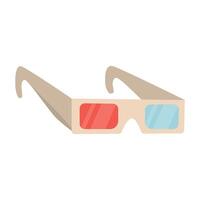 3d glasses icon. Flat illustration of 3d glasses icon for web design vector