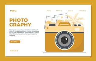 Camera and Photography landing page template concept illustration vector