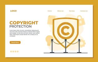 COPYRIGHT PROPERTY web site landing page design template vector