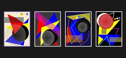 Minimalist Poster and Cover Design Set. Abstract Shape Background for Magazine Brochure Flyer and Page Layout. brutalism Illustration vector