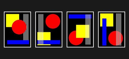 Covers with minimal design. Cool geometric Memphis backgrounds for your design. Applicable for Banners, Placards, Posters, Flyers etc. vector