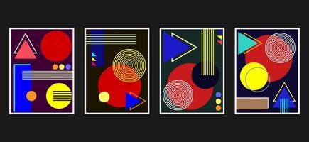 abstract geometric brutalism background for banner, poster, template, design, etc vector