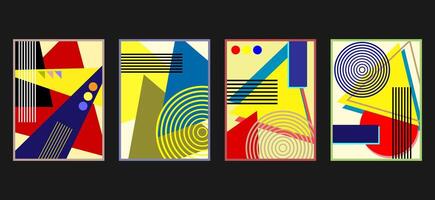 Modern abstract covers set, minimal covers design. Colorful brutalism geometric background, geometric illustration vector