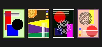 Artworks, posters inspired postmodern of abstract dynamic symbols with bold geometric shapes, useful for web background, poster art design, magazine front page, hi-tech print, cover artwork vector