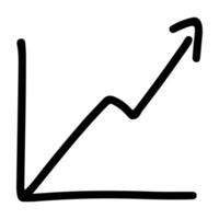 Doodle Icon of Line chart Report vector