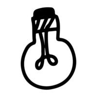 Doodle Icon of Flip Lightblub vector
