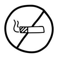 Doodle Icon of Smoking into the toilet is prohibited vector