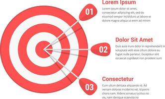 Target with three arrows, three steps or options infographics vector