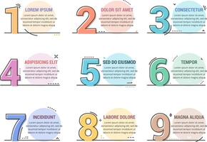 Set of line numbers with place for your text, can be used as steps, options, process design, workflow vector