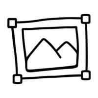 Doodle icon of photo resize vector