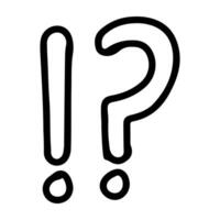 Doodle Icon of Exclamation Mark and Question Mark vector