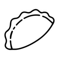 Doodle icon of pastel dumpling vector