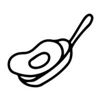 Doodle icon of fried egg vector