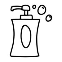 Doodle Icon of Liquid soap or shampoo holder vector