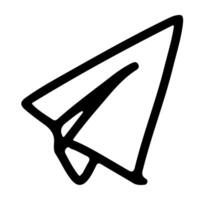 Doodle Icon of Sending Messages with Paper Airplane vector