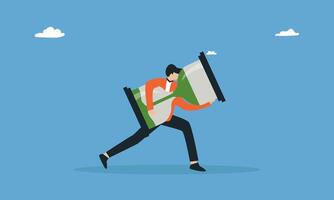 strive for time targets, deadlines and time management. vector