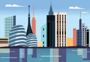 Landscape of the future. Modern technologies Big city, skyscrapers. City landscape with buildings -header images for web vector