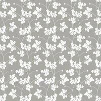 Seamless pattern with plant silhouettes. Decorative vintage pattern in Japanese style with leaves and twigs on a gray background. Print for wallpaper, fabric, packaging, paper, clothes, dishes. vector