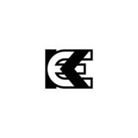KE initial monogram logo for shape triangle creative design vector