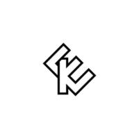 EK, KE, E, K abstract letters logo monogram vector