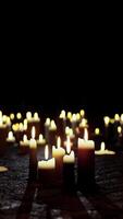 Group of Lit Candles on Table video