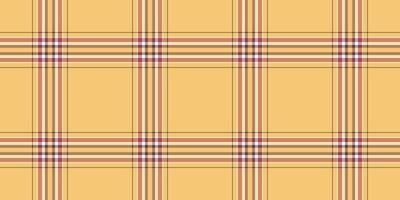 Pop plaid pattern texture, couch tartan check . Fire textile seamless background fabric in amber and orange colors. vector