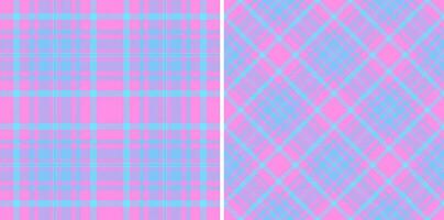 Seamless background plaid of check pattern textile with a texture fabric tartan. Set in rainbow colors for perfect fashion choices for any occasion. vector
