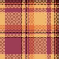 Collage tartan texture, checked fabric background pattern. Scratch seamless check textile plaid in orange and red colors. vector