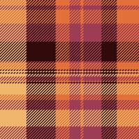 Illustration tartan fabric check, other textile pattern background. Event plaid seamless texture in orange and red colors. vector