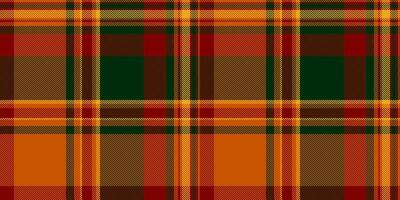 Scrapbook texture tartan seamless, sixties plaid pattern. Real textile fabric background check in orange and dark colors. vector