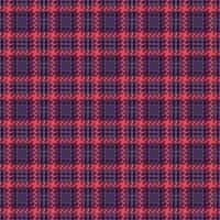 Table cloth textile seamless tartan, overlayed fabric pattern . Improvement check texture plaid background in pink and dark colors. vector