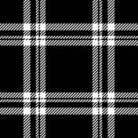 Rest seamless fabric pattern, birthday card plaid textile background. Stitched tartan check texture in black and white colors. vector