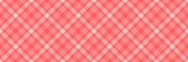 Scarf texture pattern, rag tartan plaid seamless. Grungy check background textile fabric in red and tulip colors. vector