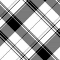 Quality textile plaid tartan, long seamless pattern . Industry texture check fabric background in white and black colors. vector