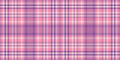 Dye pattern plaid texture, london tartan seamless. Twill check background textile fabric in pink and red colors. vector