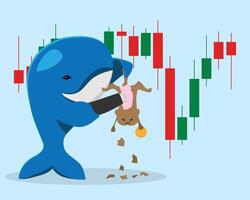 Loss of money in the banking system, illustration. Trading on the stock exchange for beginners and large investors. vector