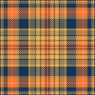 Real check fabric texture, short textile seamless. Korean background tartan plaid pattern in blue and orange peel colors.