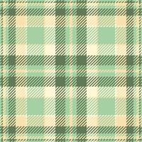 Thread background pattern, decorative fabric seamless texture. Comfort plaid tartan textile check in light and green colors. vector