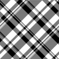 Artistic pattern tartan check, girly background textile texture. Painting seamless plaid fabric in black and white colors. vector