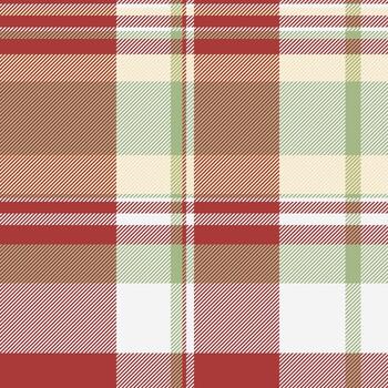 Surface seamless tartan check, us textile fabric . 1950s background plaid texture pattern in red and white colors. vector
