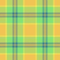 Classy fabric pattern tartan, paper texture background check. Colorful plaid seamless textile in amber and green colors. vector