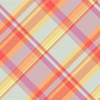 Warm pattern texture background, colourful seamless tartan plaid. Bedding textile check fabric in blue and orange colors. vector