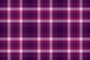 Vibrant pattern textile check, fashioned plaid texture . Grand background seamless tartan fabric in magenta and dark colors. vector