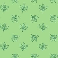 Hand drawn floral pattern design. Simple ornament with plant and leaf. vector