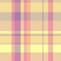 Isolation seamless tartan, plain check fabric pattern. Delicate textile background texture plaid in yellow and red colors. vector
