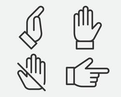 Hand Gesture Icon Line Simple Trendy Design. vector