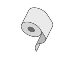 Toilet paper roll or tube icon design, template for wc. Bathroom hygiene icons, kitchen cleaning towel. Blank soft scroll product. vector