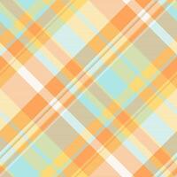 Ceremony background pattern, romantic textile tartan fabric. Decorating seamless texture plaid check in orange and light colors. vector