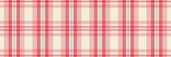 Setting textile fabric seamless, old-fashioned texture plaid background. Subtle pattern tartan check in red and antique white colors. vector