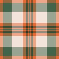 Bold check fabric seamless, cover tartan textile . Scrap background pattern plaid texture in orange and green colors. vector